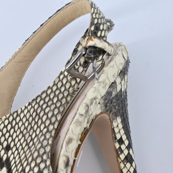 MIU MIU Snakeskin Platform Peep Toe Heels Size 39 - Picture 9 of 12